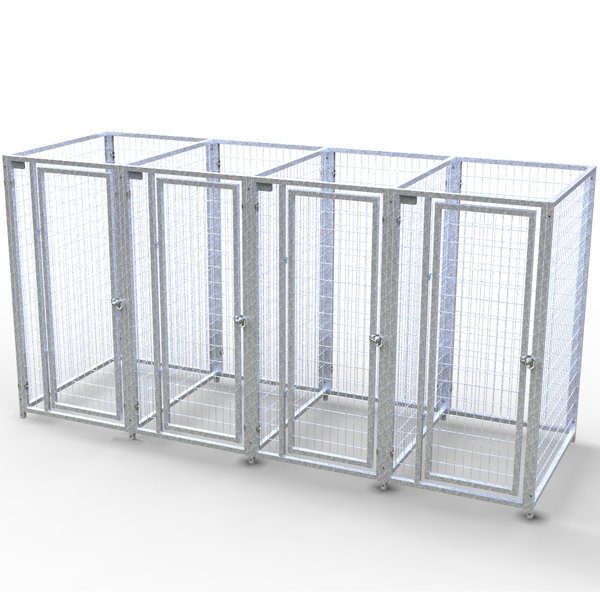 Complete 4-Run Kennel 3'x4' w/ Stainless steel hardware.