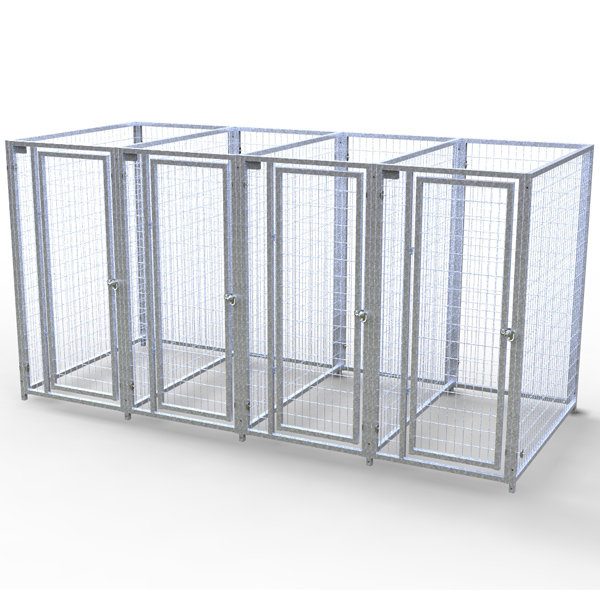 Complete 4-Run Kennel 3'x5' w/ Stainless steel hardware.