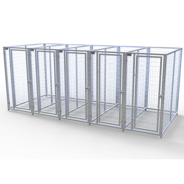 Complete 5-Run Kennel 3'x6' w/ Stainless steel hardware