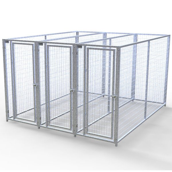 Complete 3-Run Kennel 3'x10' w/ Stainless steel hardware