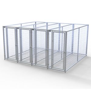 Complete 4-Run Kennel 3'x10' w/ Stainless steel hardware