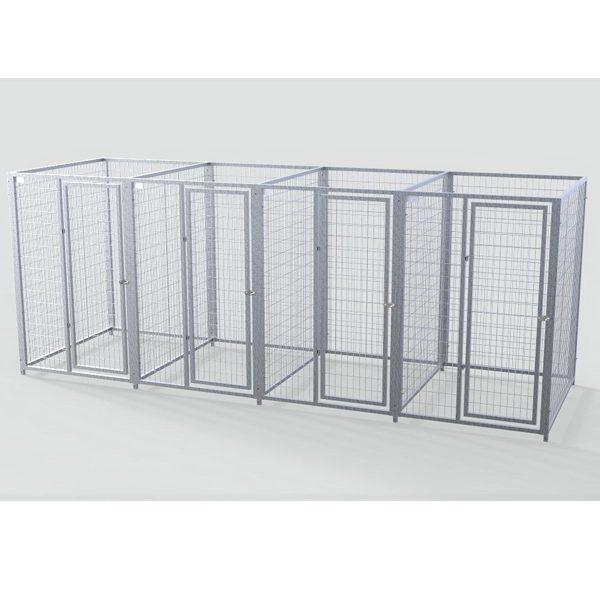 Complete 4-Run Kennel 4'x5' w/ Stainless steel hardware
