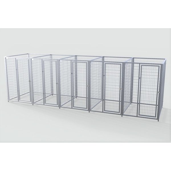 Complete 5-Run Kennel 4'x5' w/ Stainless steel hardware