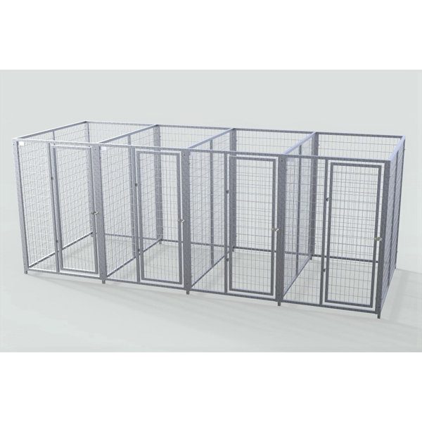 Complete 4-Run Kennel 4'x6' w/ Stainless steel hardware.