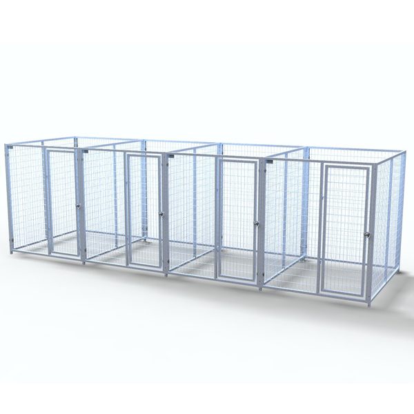 Complete 4-Run Kennel 5'x6' w/ Stainless steel hardware.
