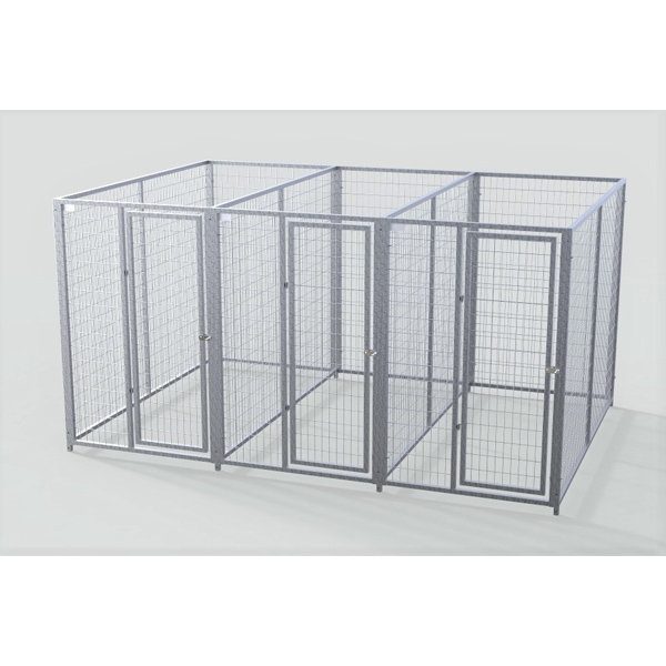 Complete 3-Run Kennel 4'x8' w/ Stainless steel hardware