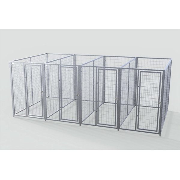 Complete 4-Run Kennel 4'x8' w/ Stainless steel hardware