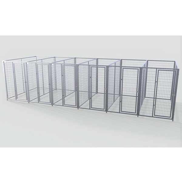 Complete 6-Run Kennel 4'x8' w/ Stainless steel hardware