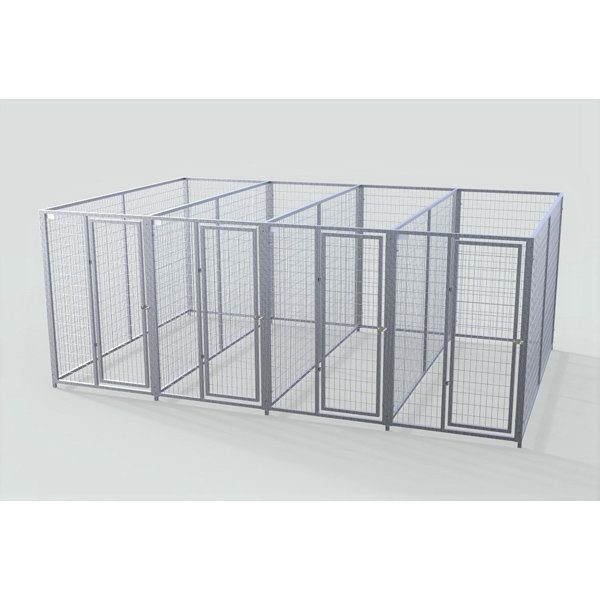 Complete 4-Run Kennel 4'x10' w/ Stainless steel hardware.