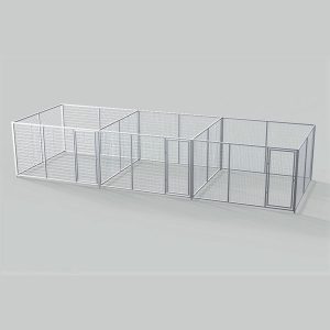 Complete 3-Run Kennel 10'x10' w/ Stainless steel hardware.