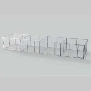 Complete 4-Run Kennel 10'x10' w/ Stainless steel hardware.