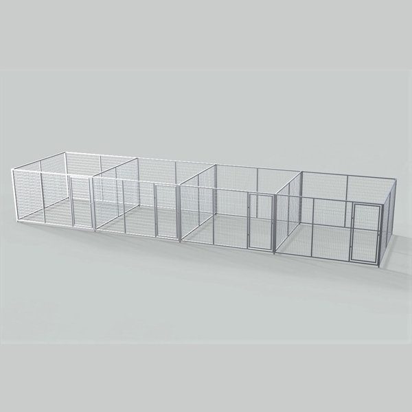 Complete 4-Run Kennel 10'x10' w/ Stainless steel hardware.
