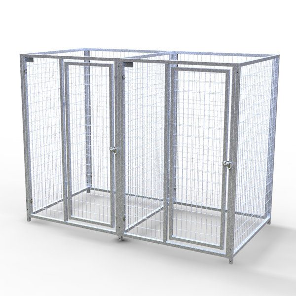 Complete 2-Run Kennel 4'x4' w/ Stainless steel hardware