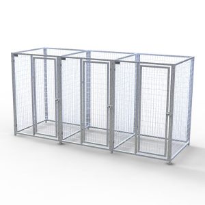 Complete 3-Run Kennel 4'x4' w/ Stainless steel hardware
