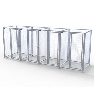 Complete 4-Run Kennel 4'x4' w/ Stainless steel hardware