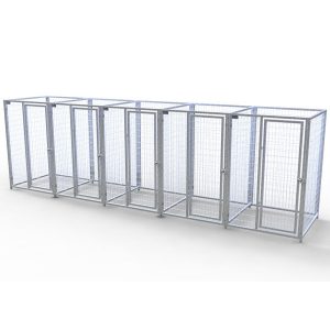 Complete 5-Run Kennel 4'x4' w/ Stainless steel hardware