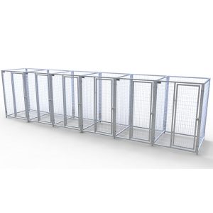 Complete 6-Run Kennel 4'x4' w/ Stainless steel hardware