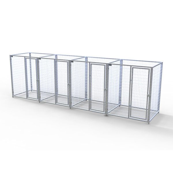 Complete 4-Run Kennel 5'x4' w/ Stainless steel hardware.
